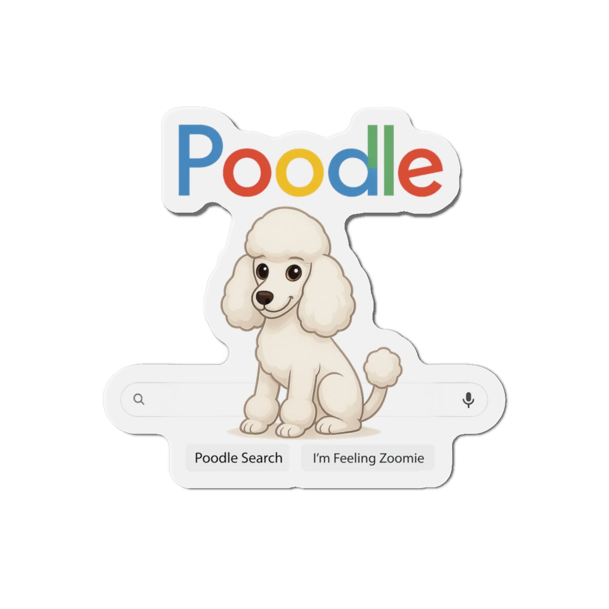 Poodle Search Fridge Magnet