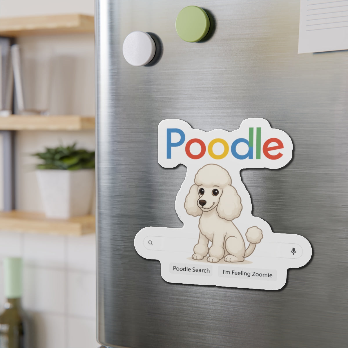Poodle Search Fridge Magnet