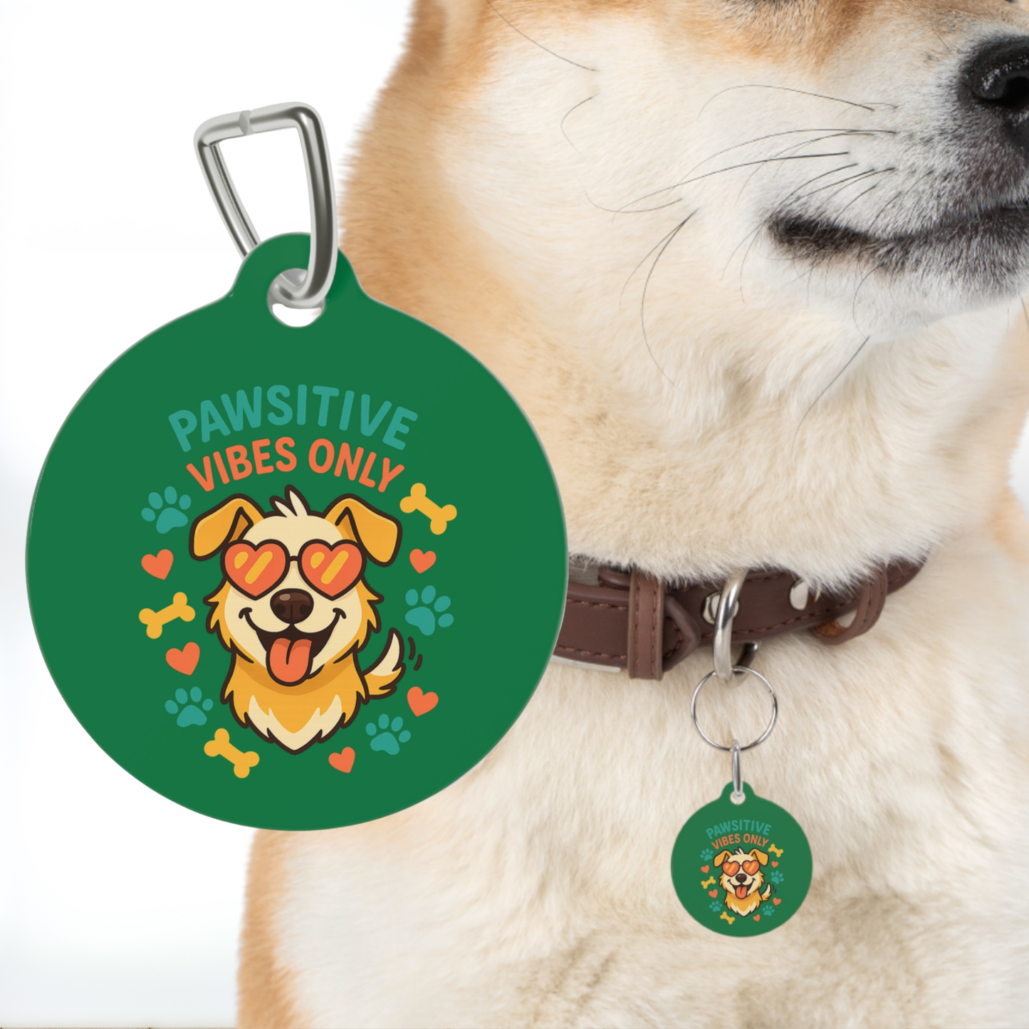 Pawsitive Vibes Only Dog ID Tag
