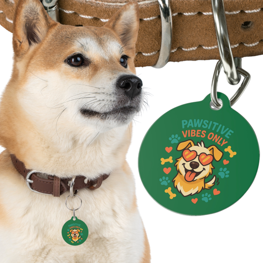 Pawsitive Vibes Only Dog ID Tag