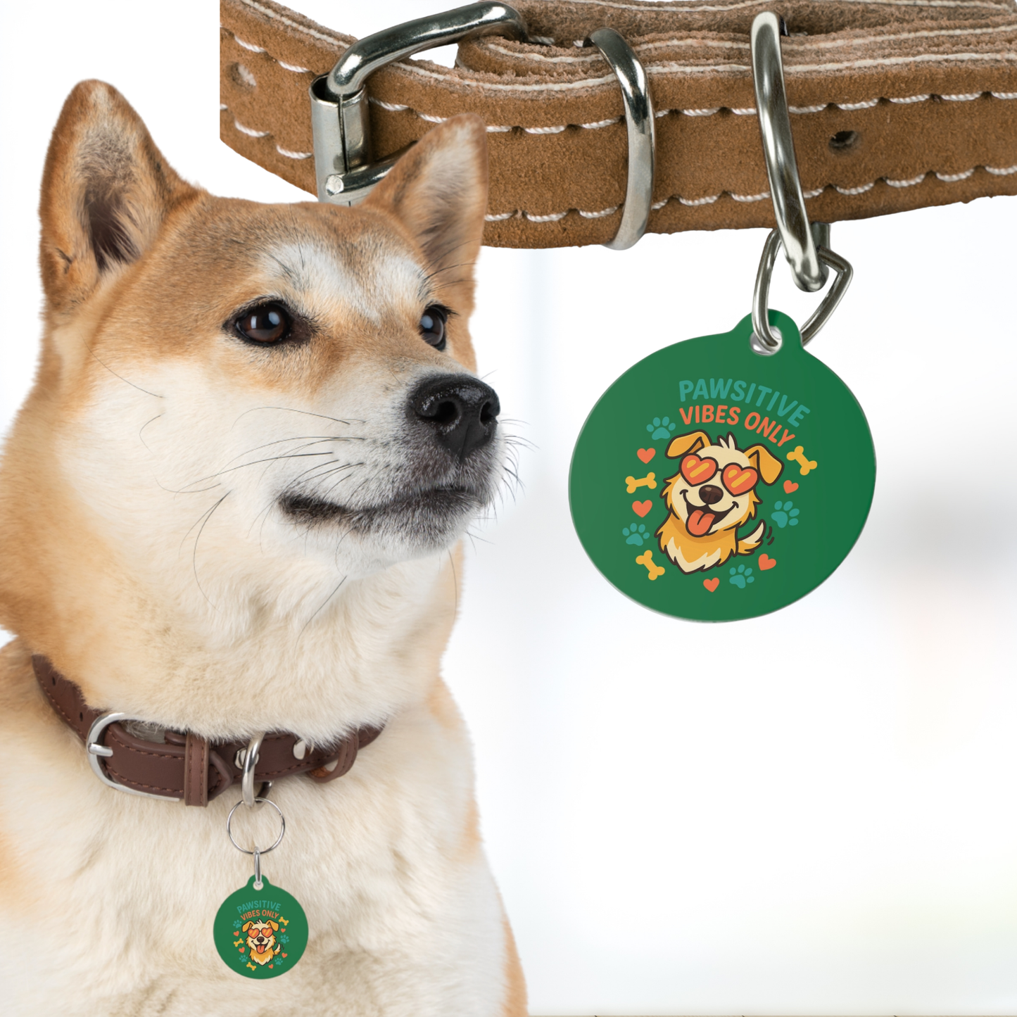 Pawsitive Vibes Only Dog ID Tag